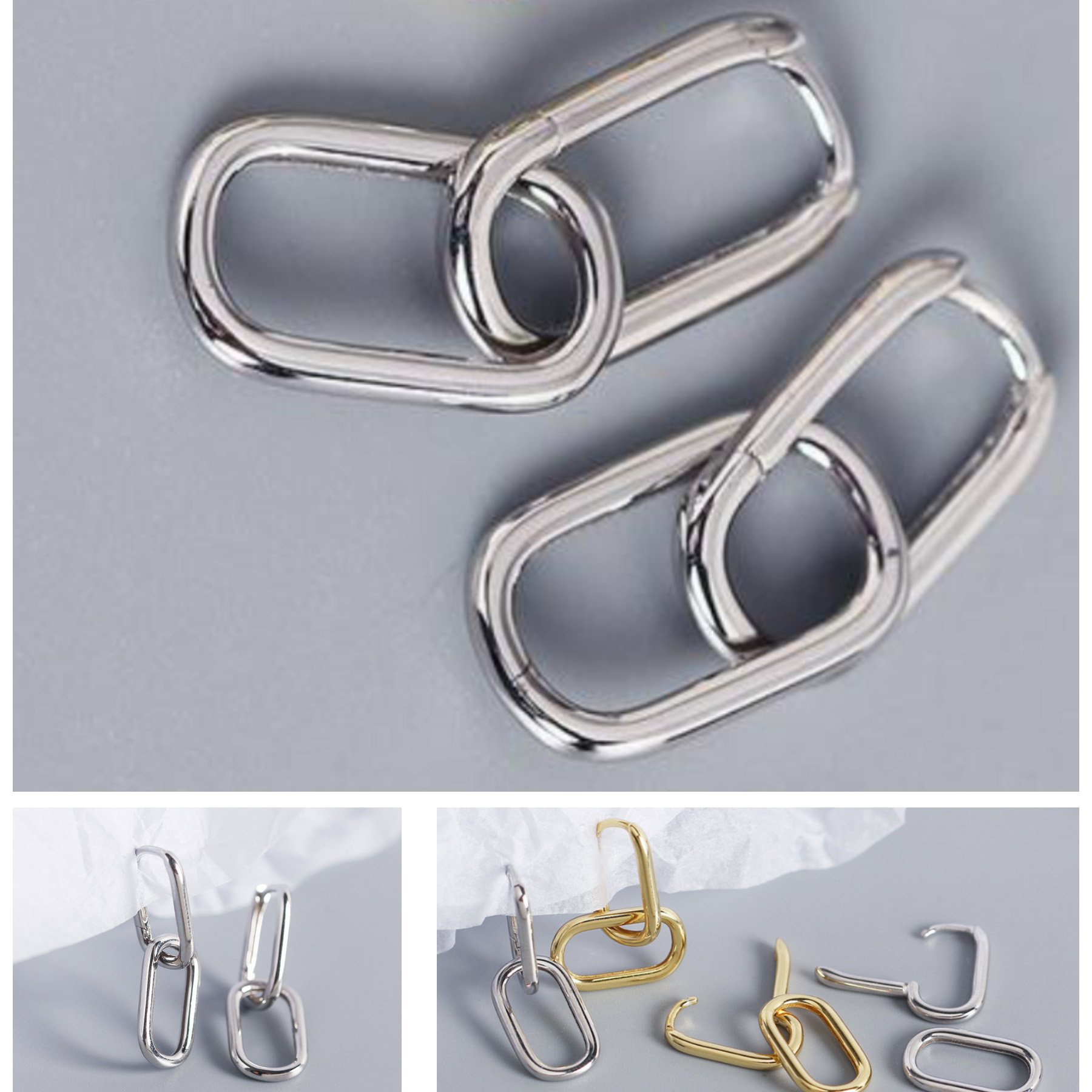 Gold Convertible Link Earrings 2