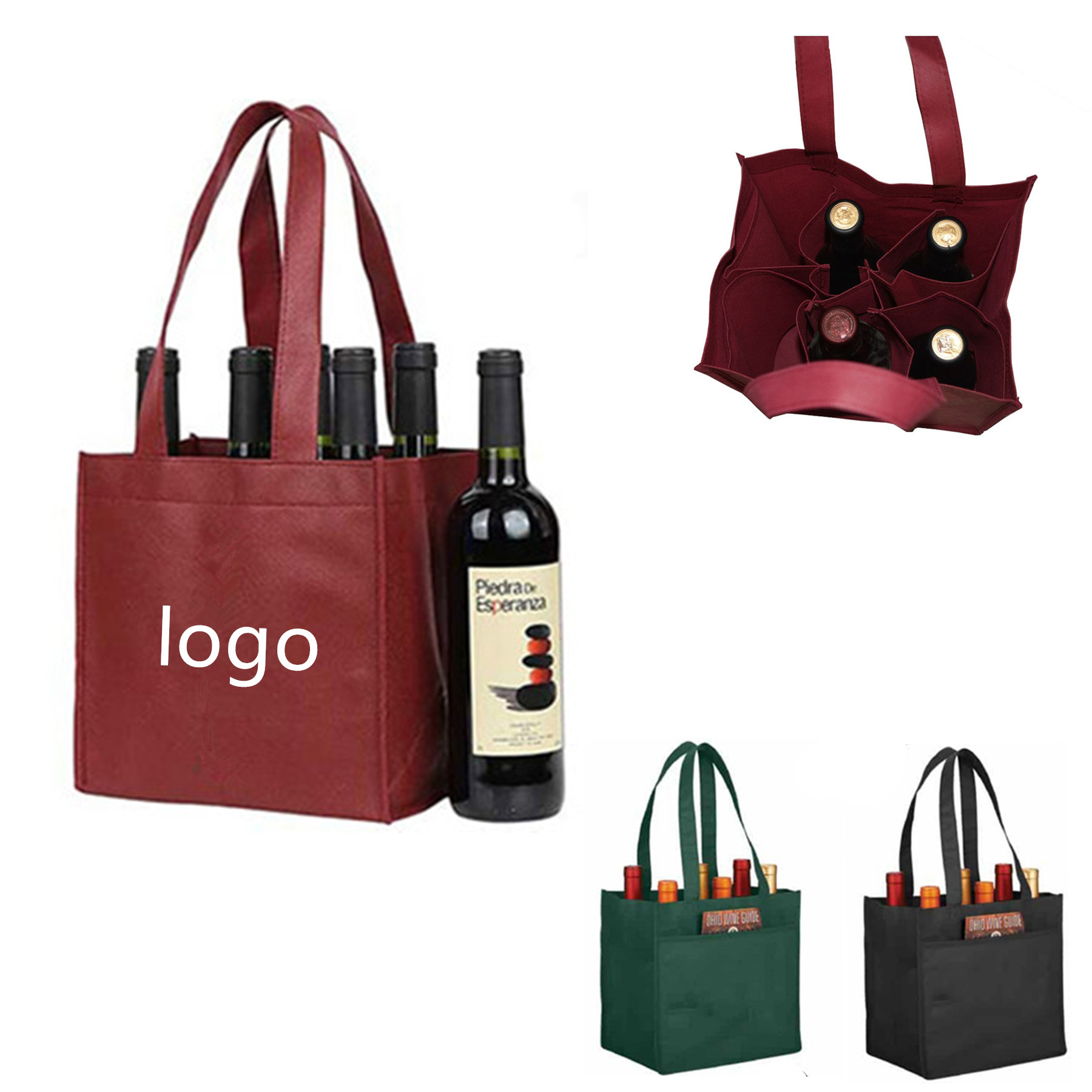 Non-Woven 6 Bottle Wine Tote 1