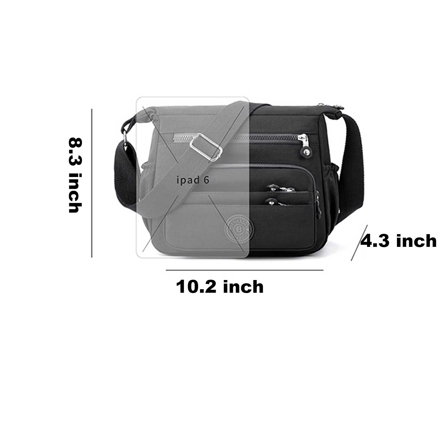 Spacious Waterproof Nylon Shoulder Bag 2