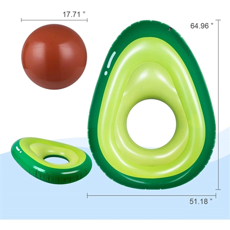 Inflatable avocado pool float With Ball 3