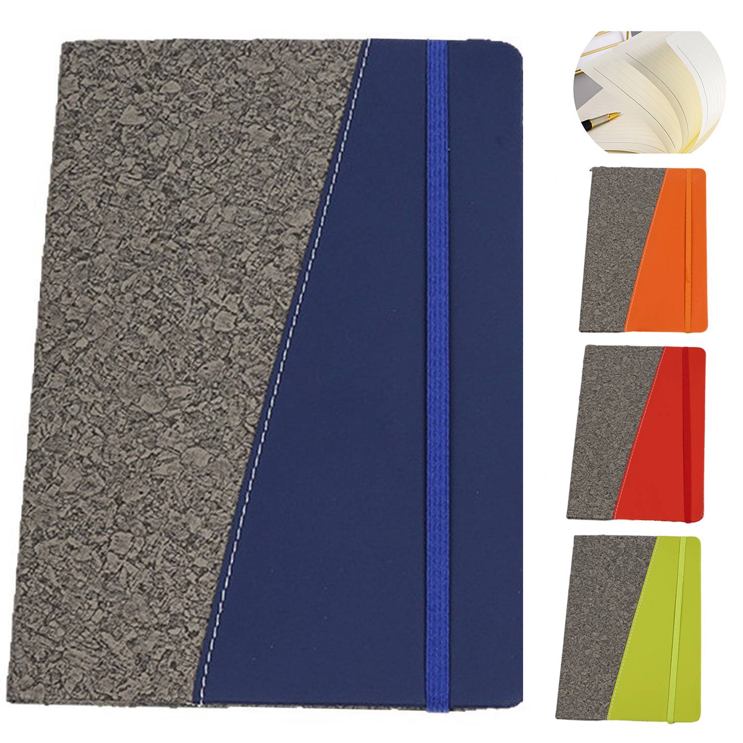 A5 PU Leather Patchwork Notebook w/ Strap 8