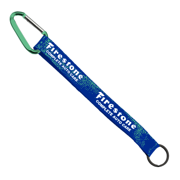 3/4" Sewn Polyester Keychain with Metal Split-Ring and Carabiner 6
