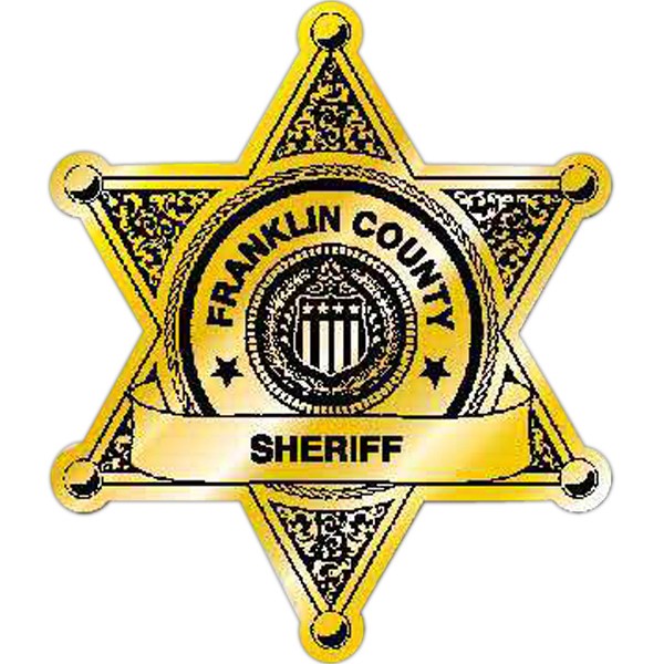 Quick Ship Sheriffs Badge Labels (3-1/8"x2-5/8") 1
