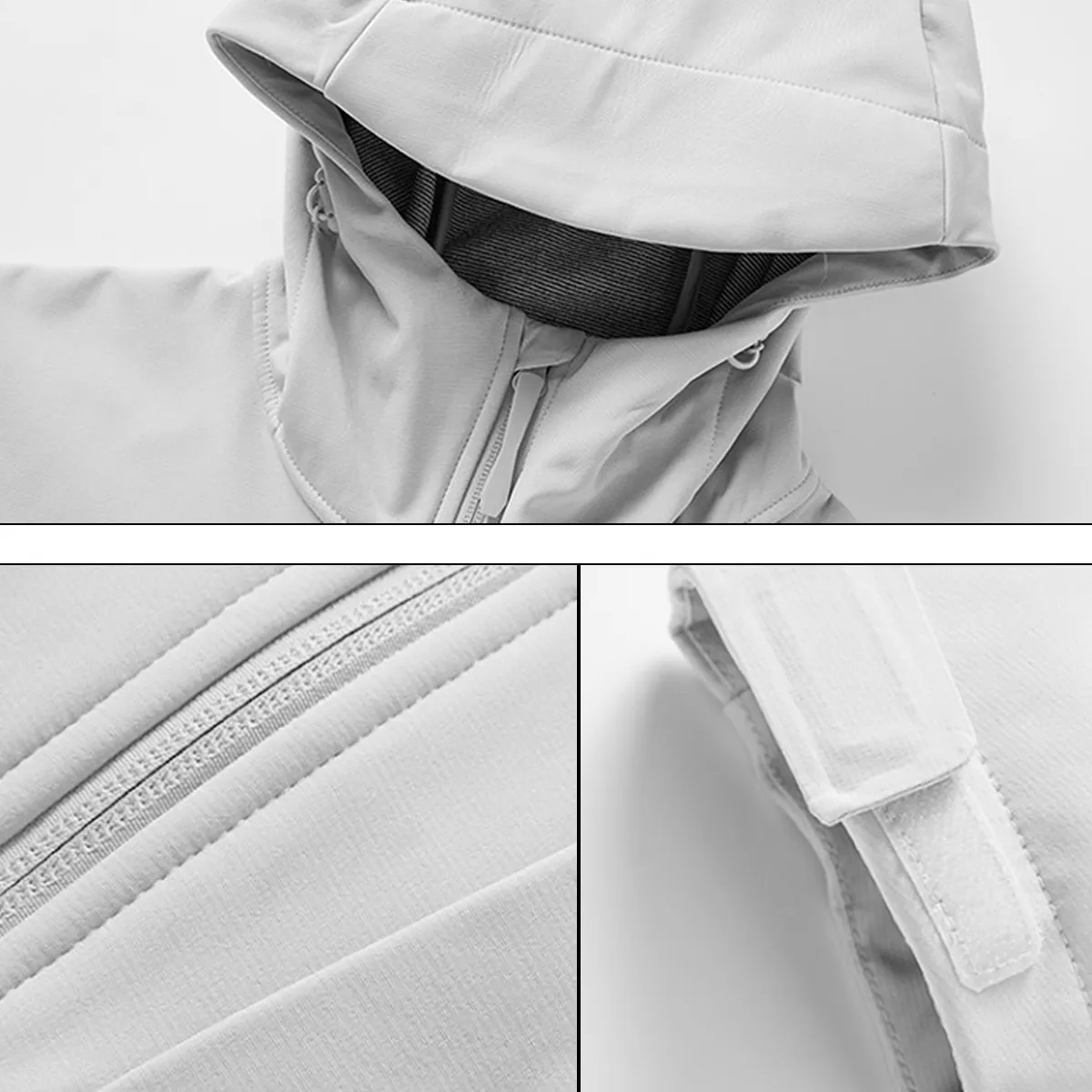 Unisex Soft Shell Hooded Jacket Water Resistant 5