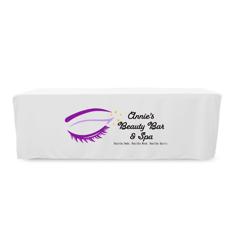 8 ft. Fitted PolyKnit Table Cover (Full Color Logo) 8