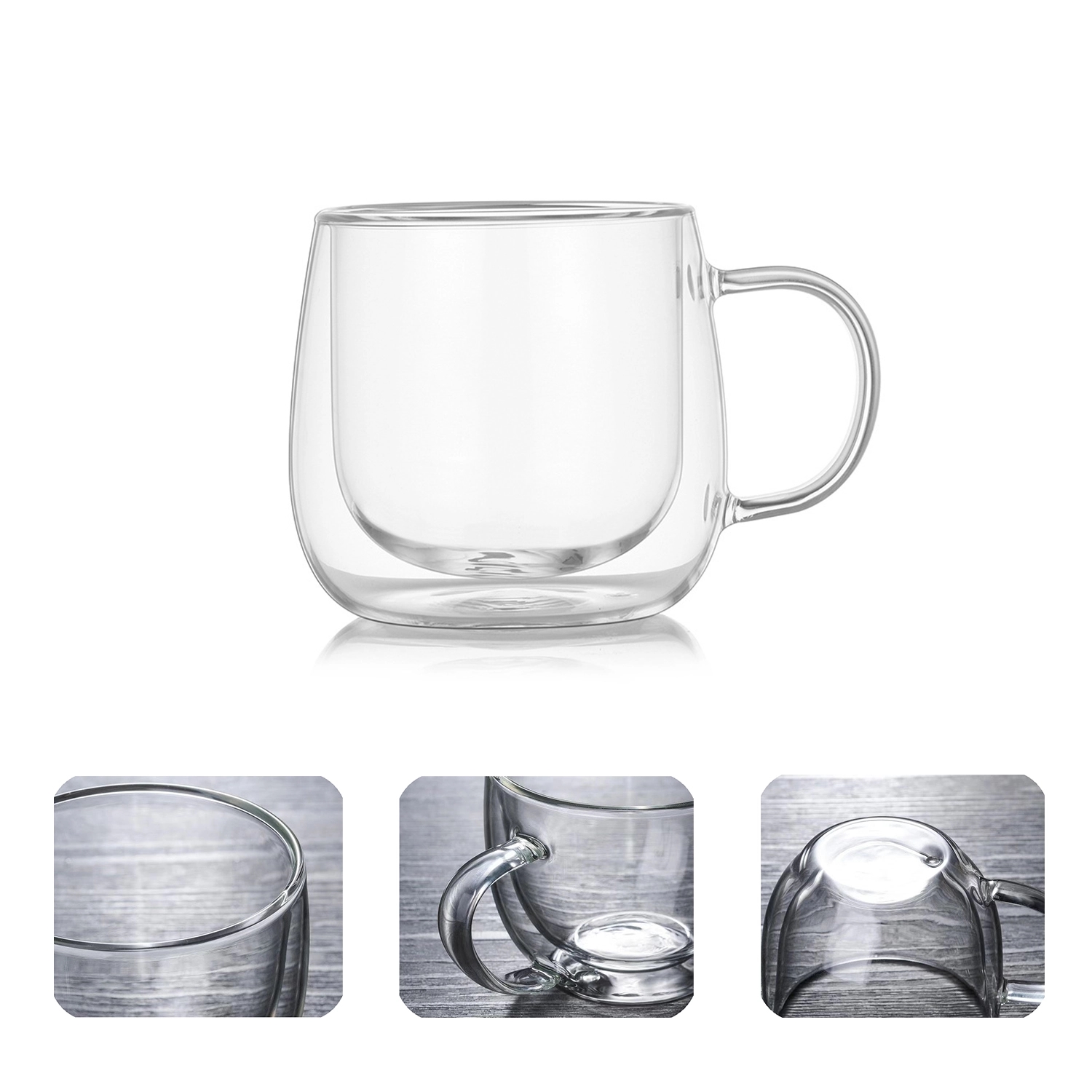 10.15 Oz Double Wall Glass Coffee Cup 1