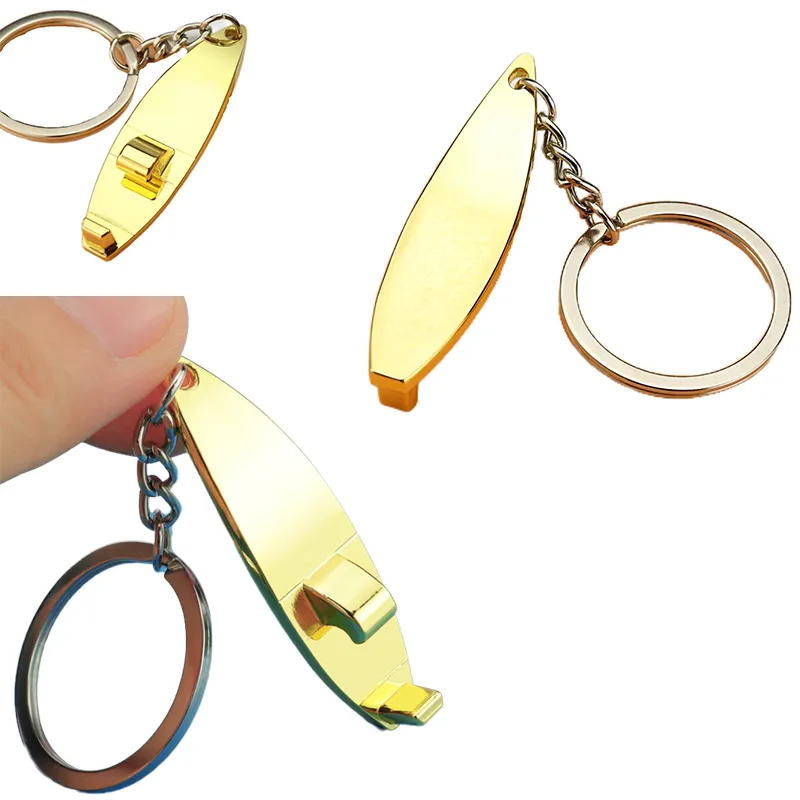 Metal Surf Board Bottle Opener Keychain 3