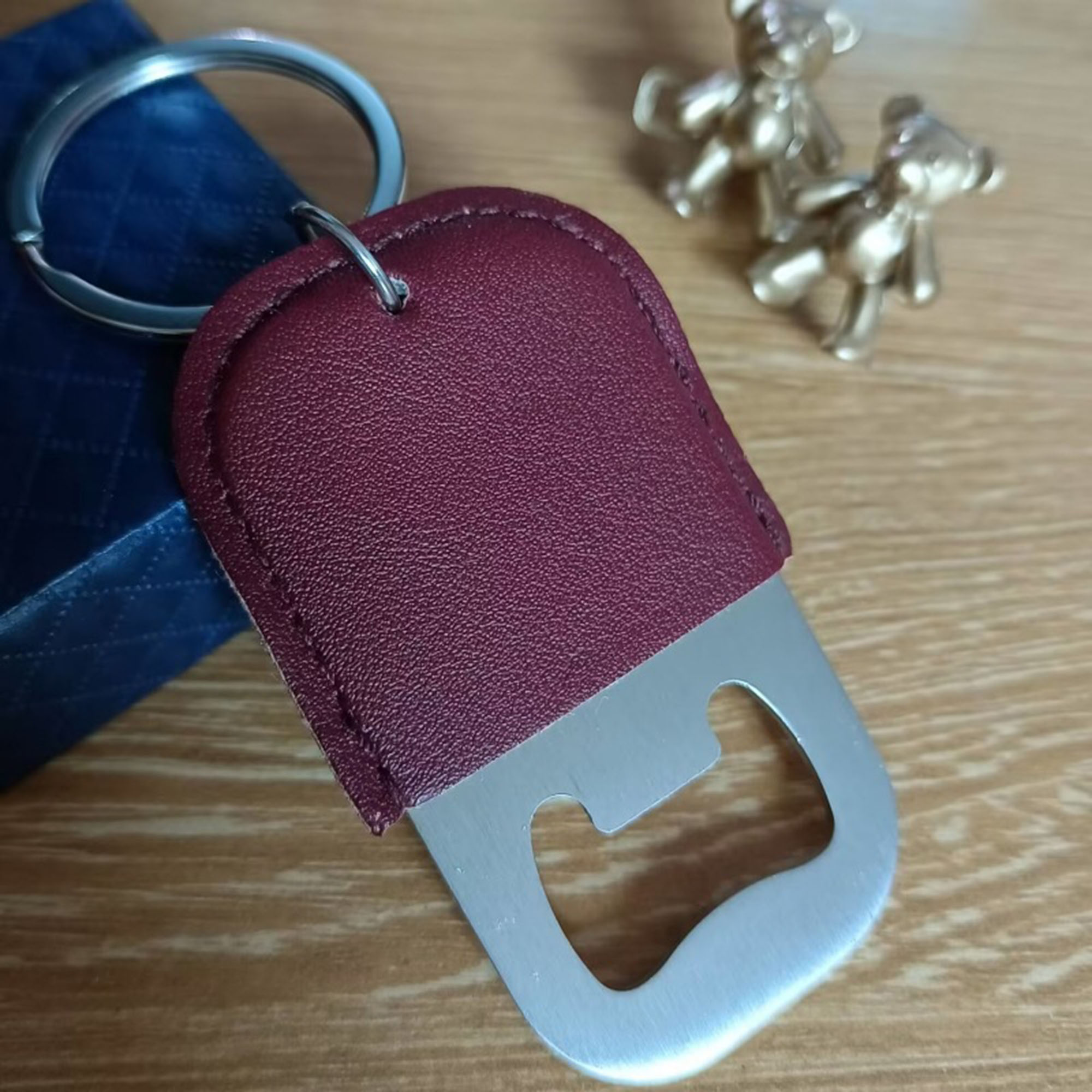 PU Leather Bottle Opener Keychain 2