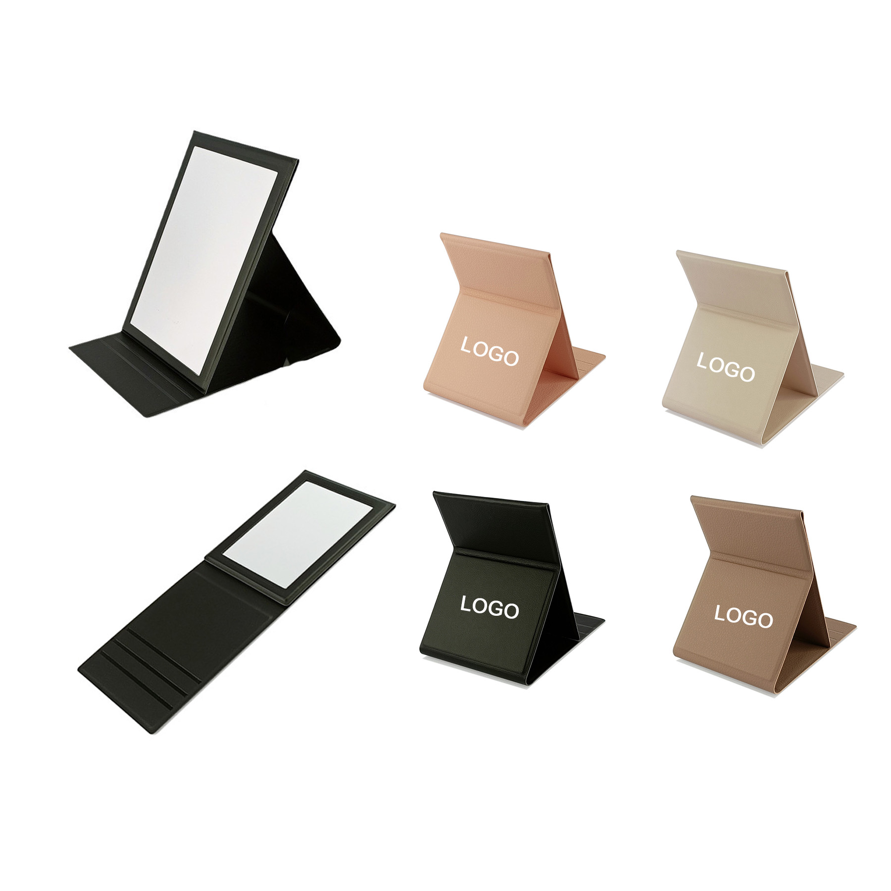 PU Portable Mirror with Stand 2