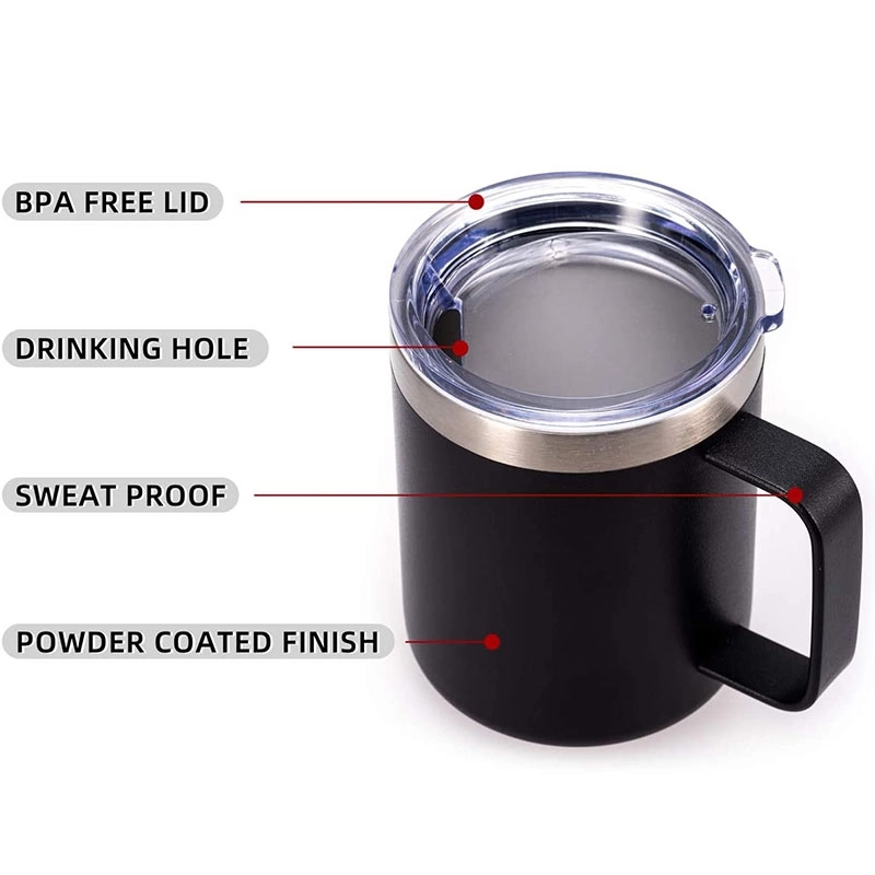 Vacuum Insulated Steel Coffee Mug with Lid and Handle 1