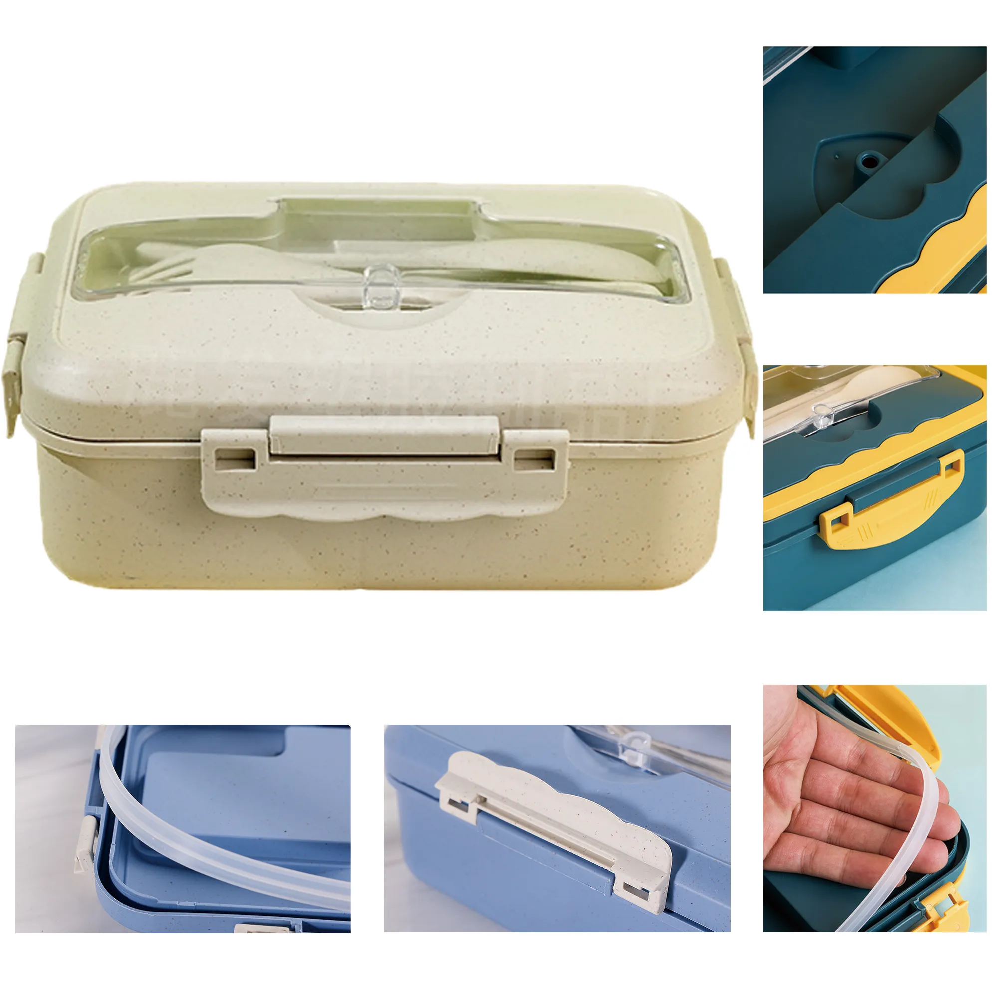 Bento Lunch Box Tableware Set Wheat Straw Material 1