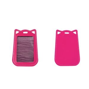 Adorable Paw Shaped PU Leather Card Holder With Lanyard 12