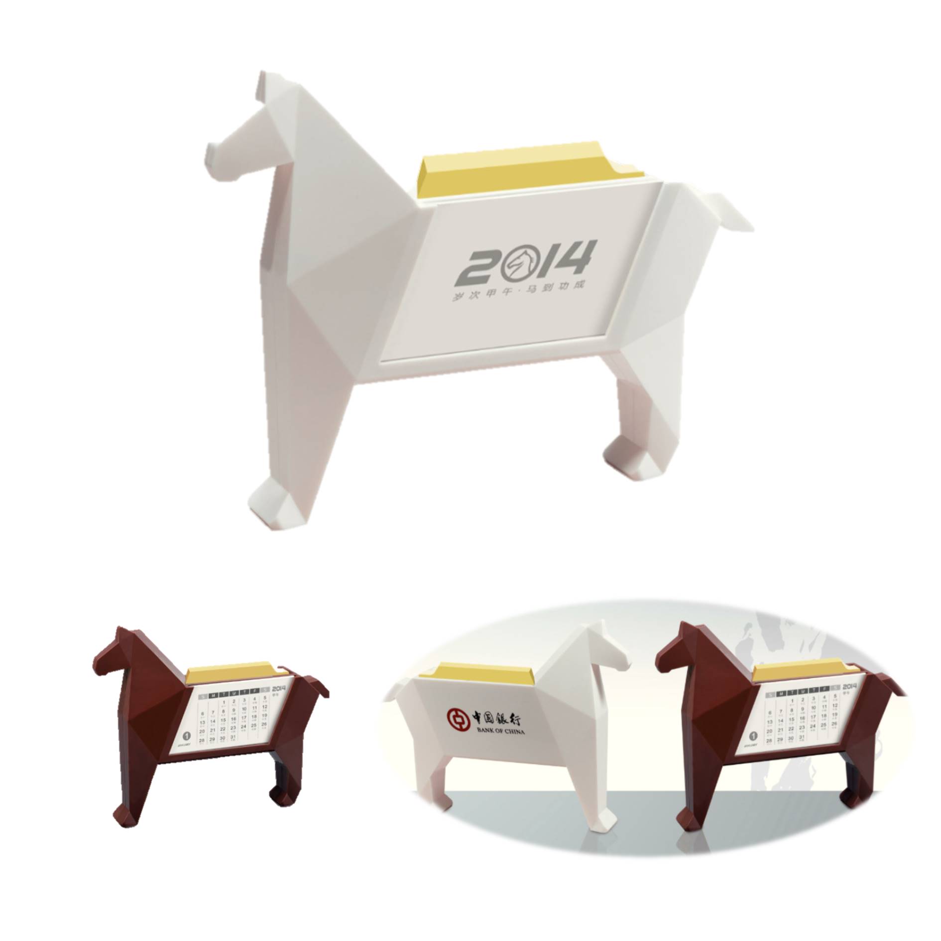 Horse Shape Design Desktop Calendar Plastic 2