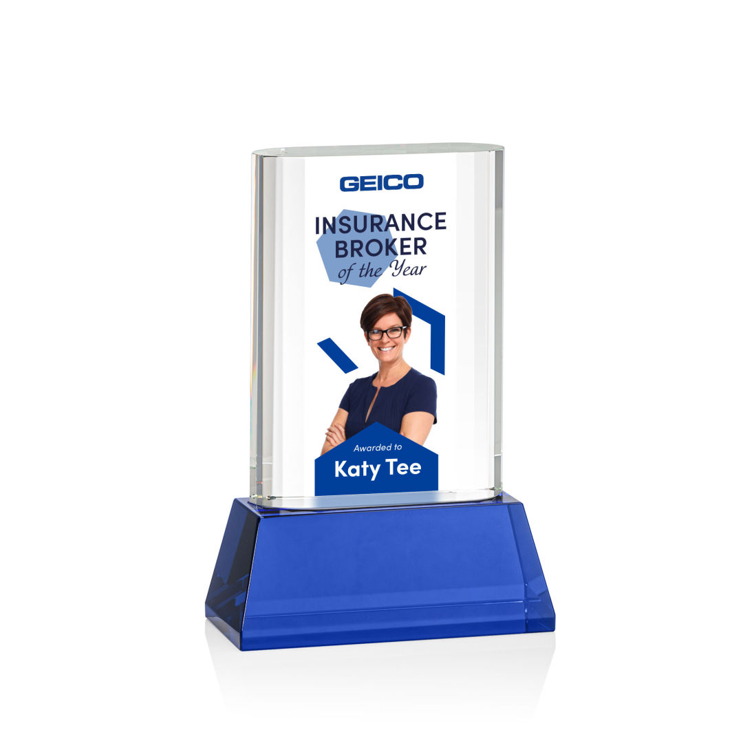 Merit VividPrint™ Award on Base - Blue 8