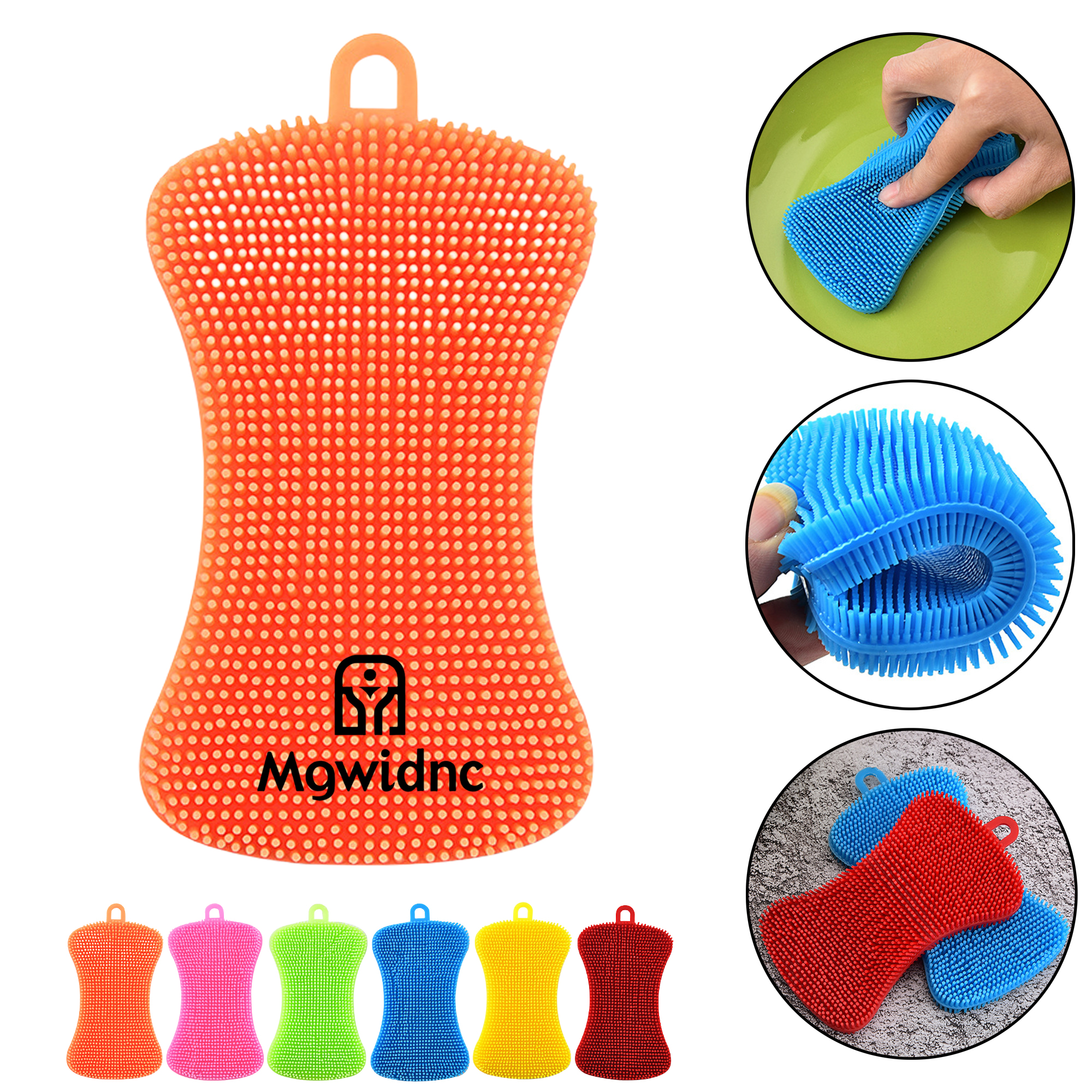 Silicone Dish Scrubber with Soap Holder