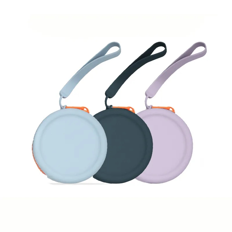 Silicone Zipper Round Purse with Strap 7