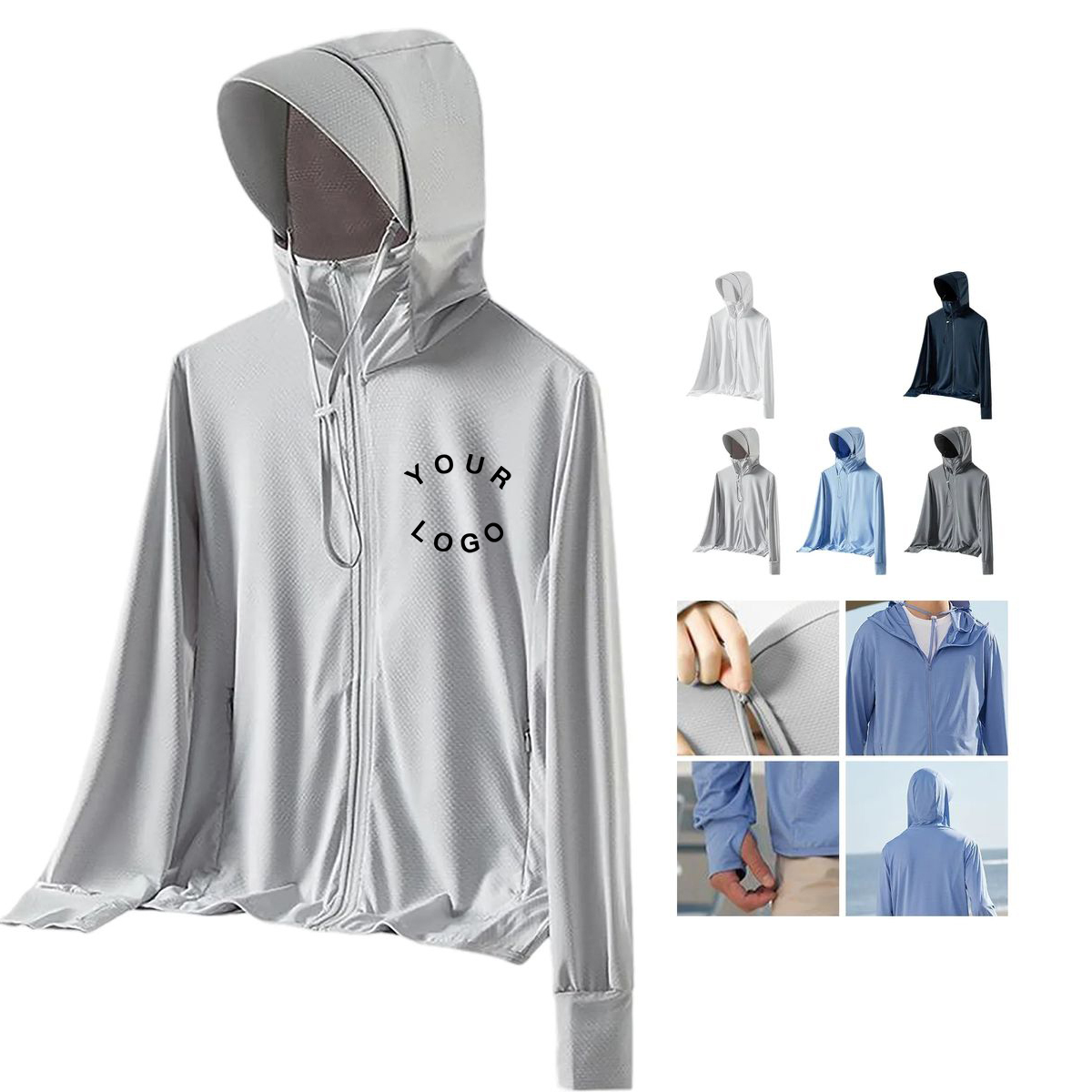 Quick Dry Hooded Polyester Sunscreen for Cycling and Hiking 1
