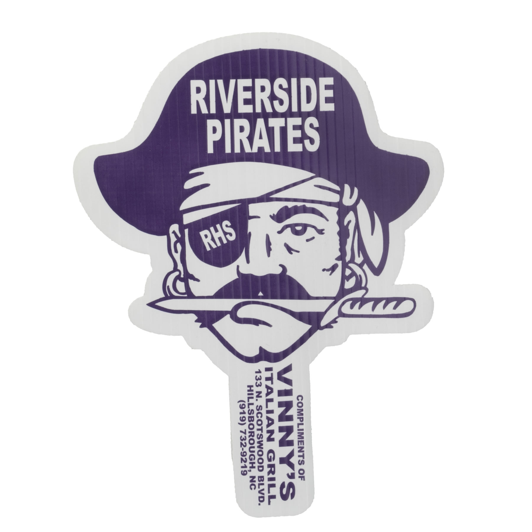 Pirate Mascot Hand Fan, Screen Printed 24