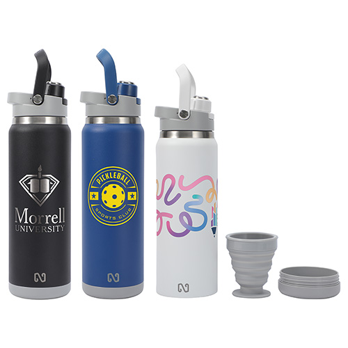 NAYAD® Crusade 28 oz Stainless Steel Double-Wall Vacuum Insulated Bottle with Hidden Cup 23