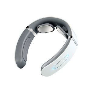 White Rechargeable Electric Neck Massager With Magnetic Electrode Pads 14