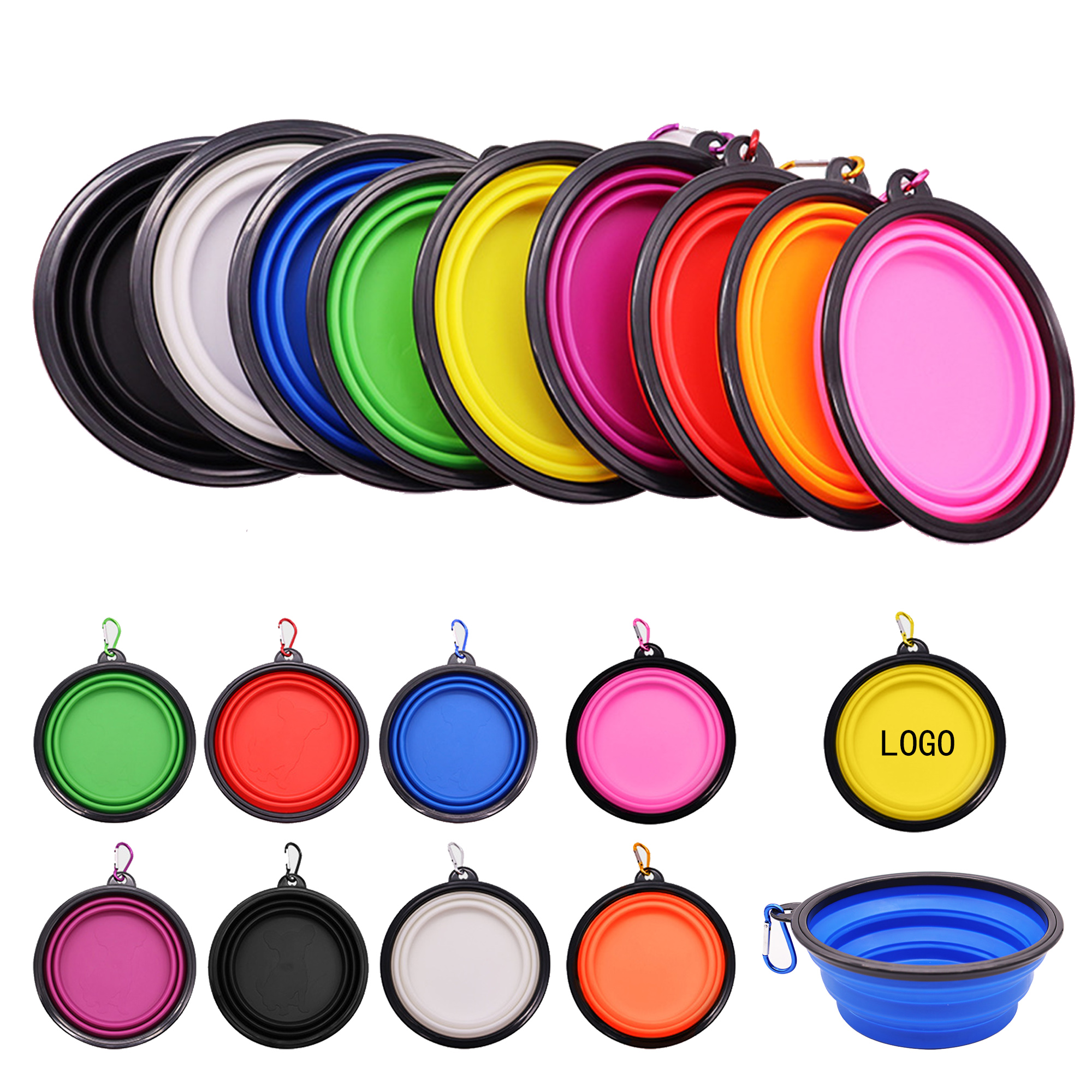 22 Oz Portable Folding Silicone Pet Water Feeding Basin 1