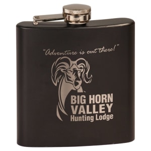 6 Oz. Laserable Powder Coated Flask, custom water bottle with logo imprint 4