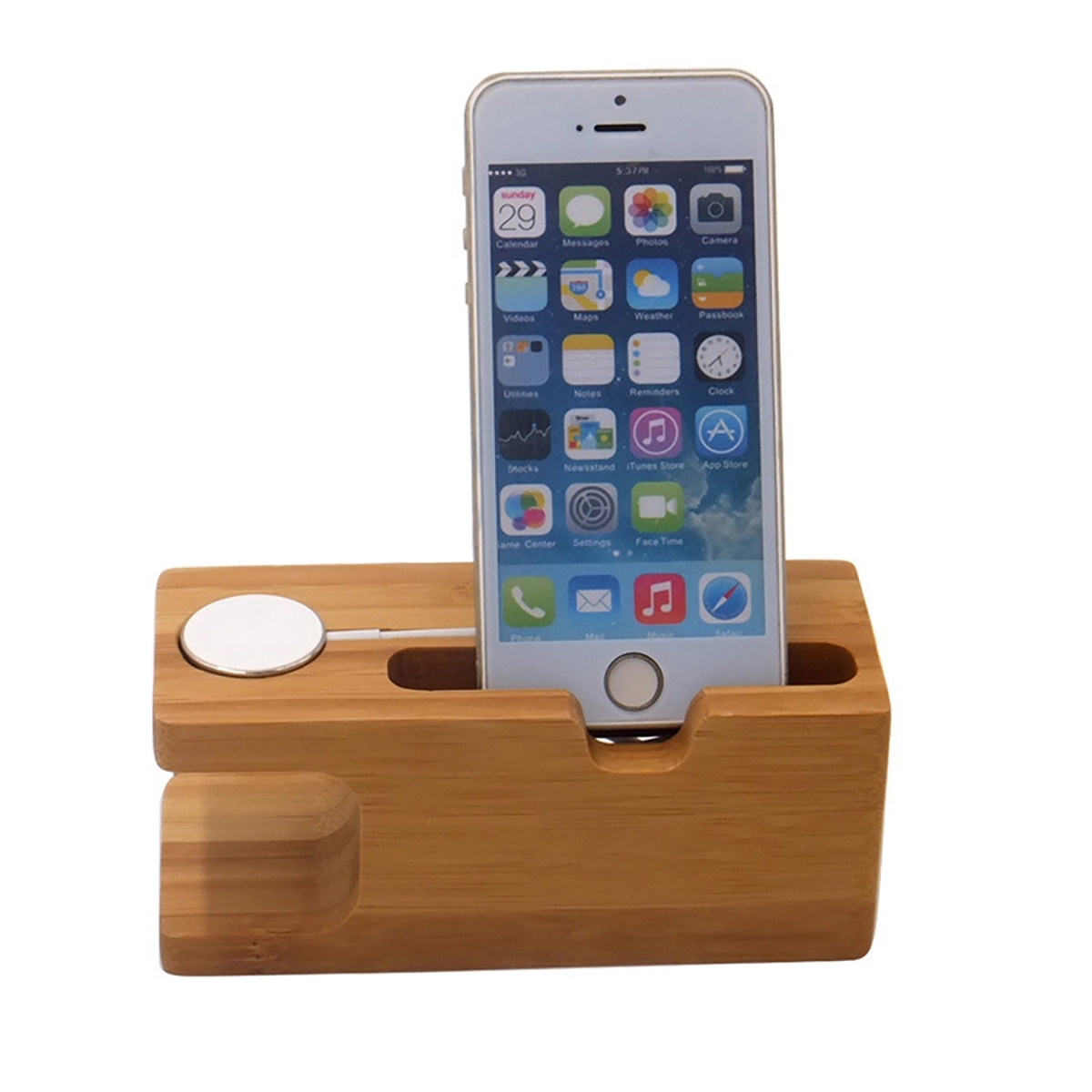 Bamboo Charging Station Wood Charge Dock 5