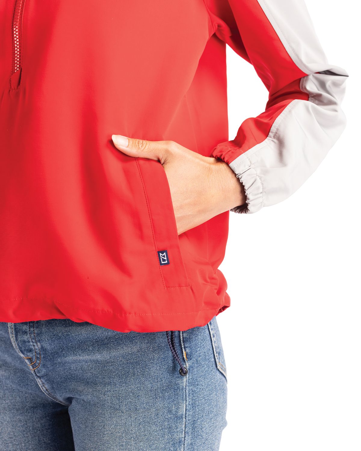 Cutter & Buck Charter Recycled Packable Womens Half Zip Anorak Jacket? 57