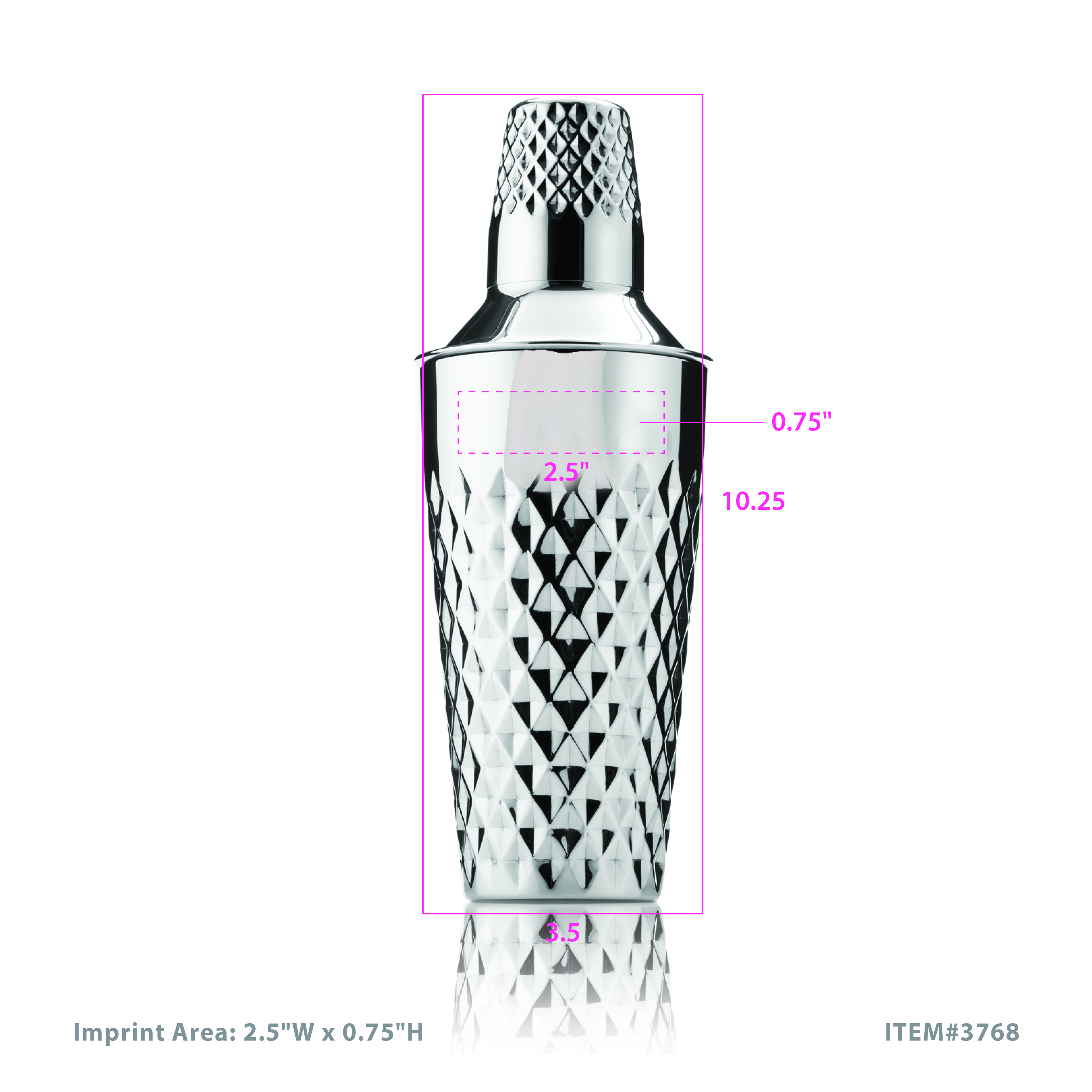 Viski® Stainless Steel Faceted Cocktail Shaker 3