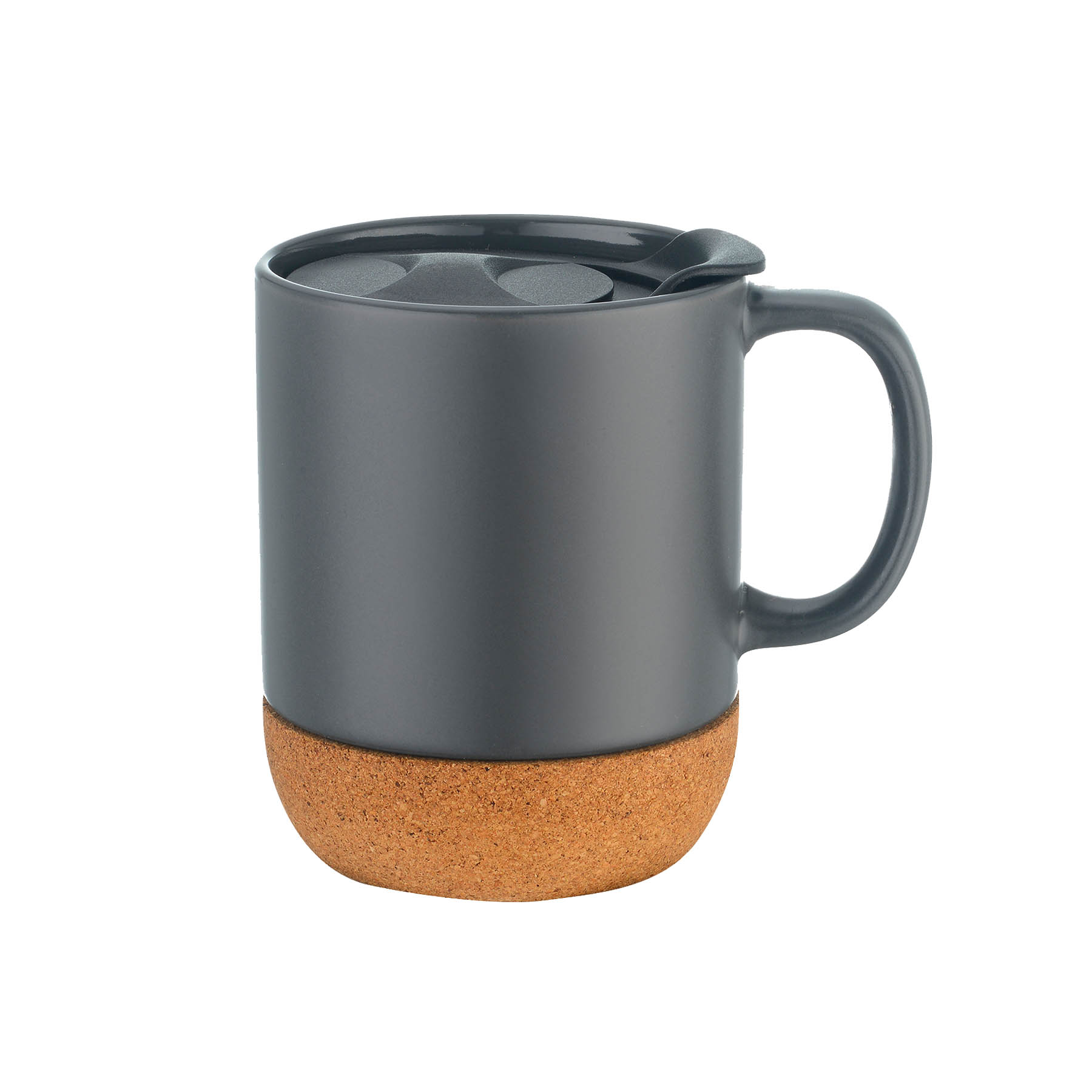 12 oz. Two-tone Barista Cork Bottom Ceramic Mug with Lid 5