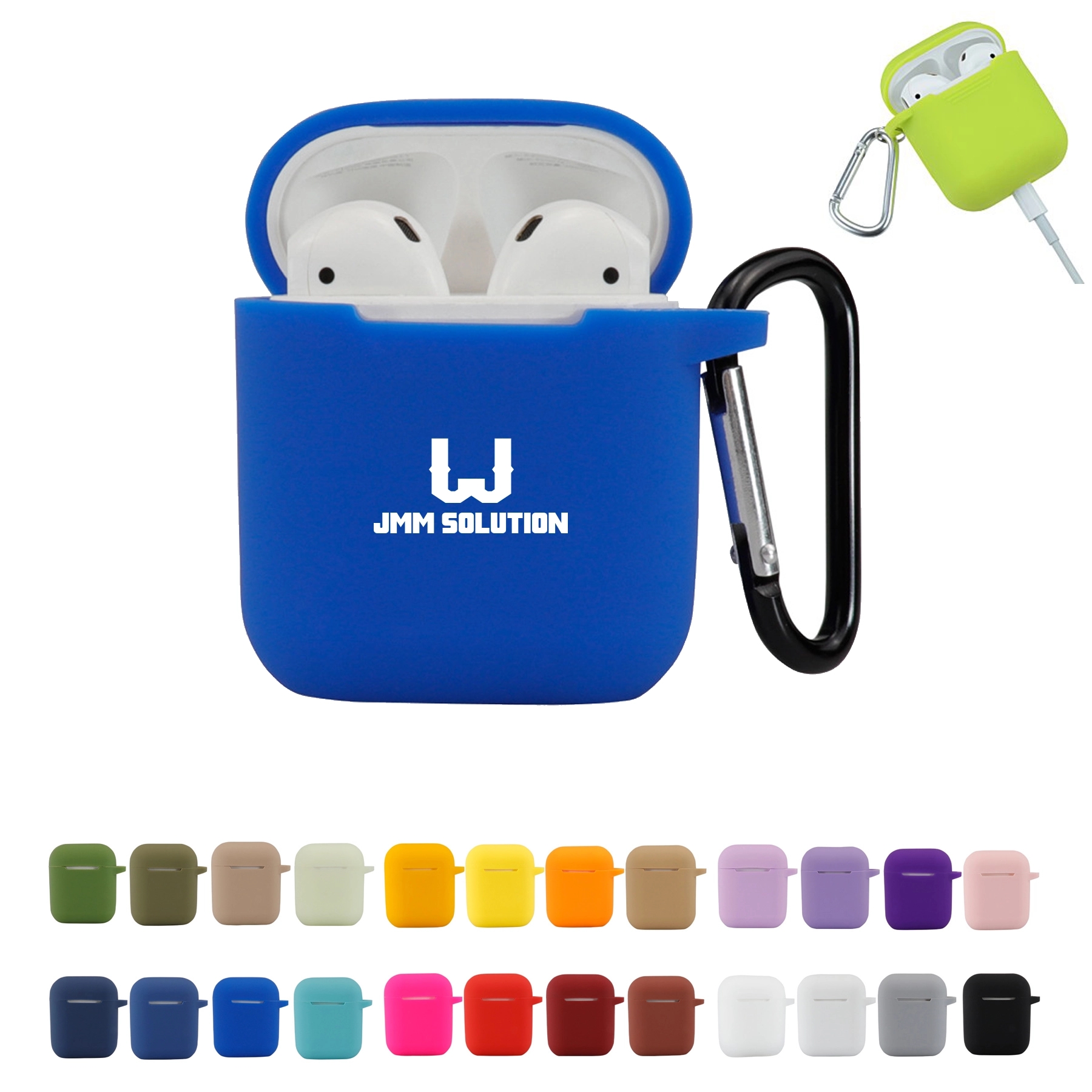Silicone Ear Pod Case with Carabiner 1