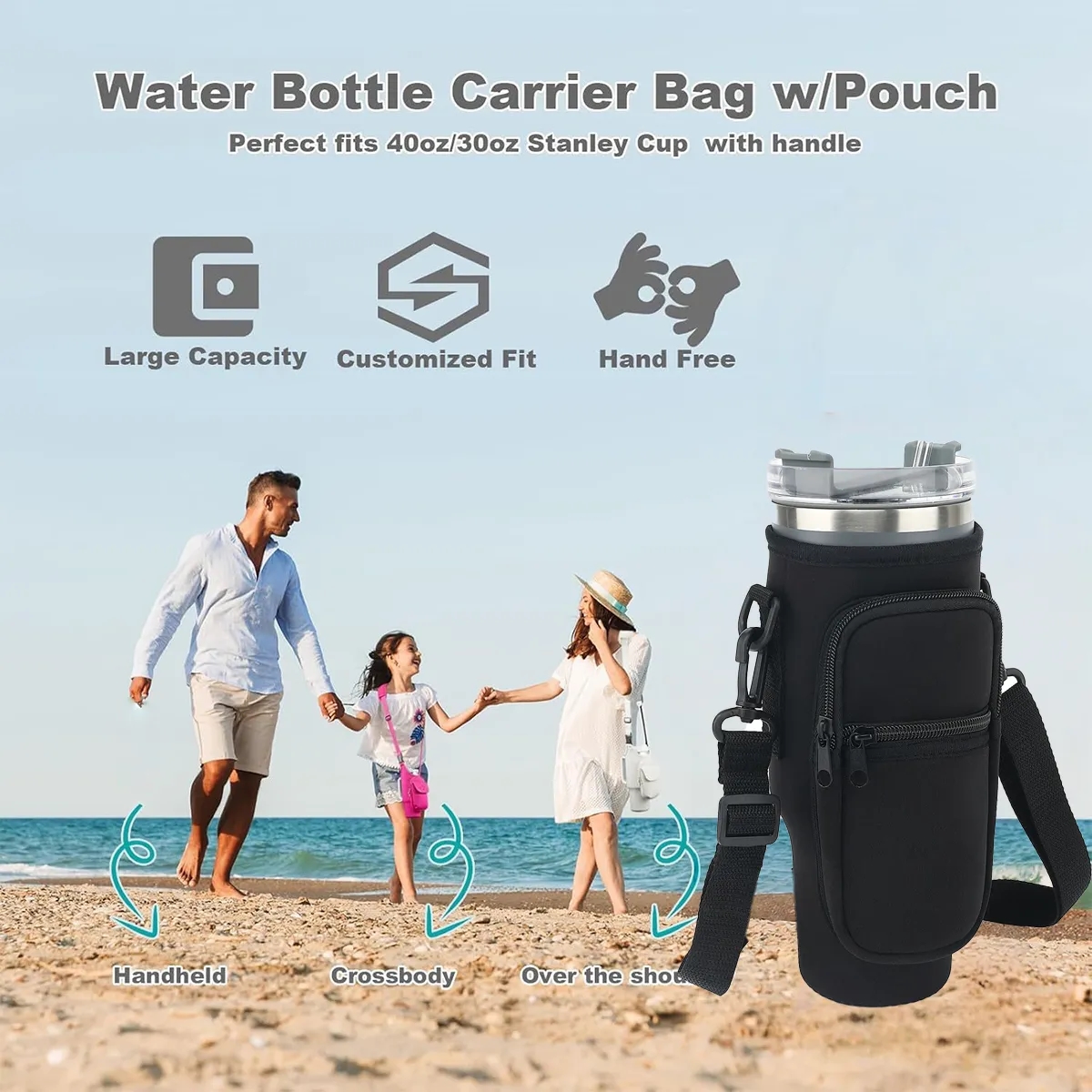 Insulated Tumbler Sleeve with Shoulder Strap 4