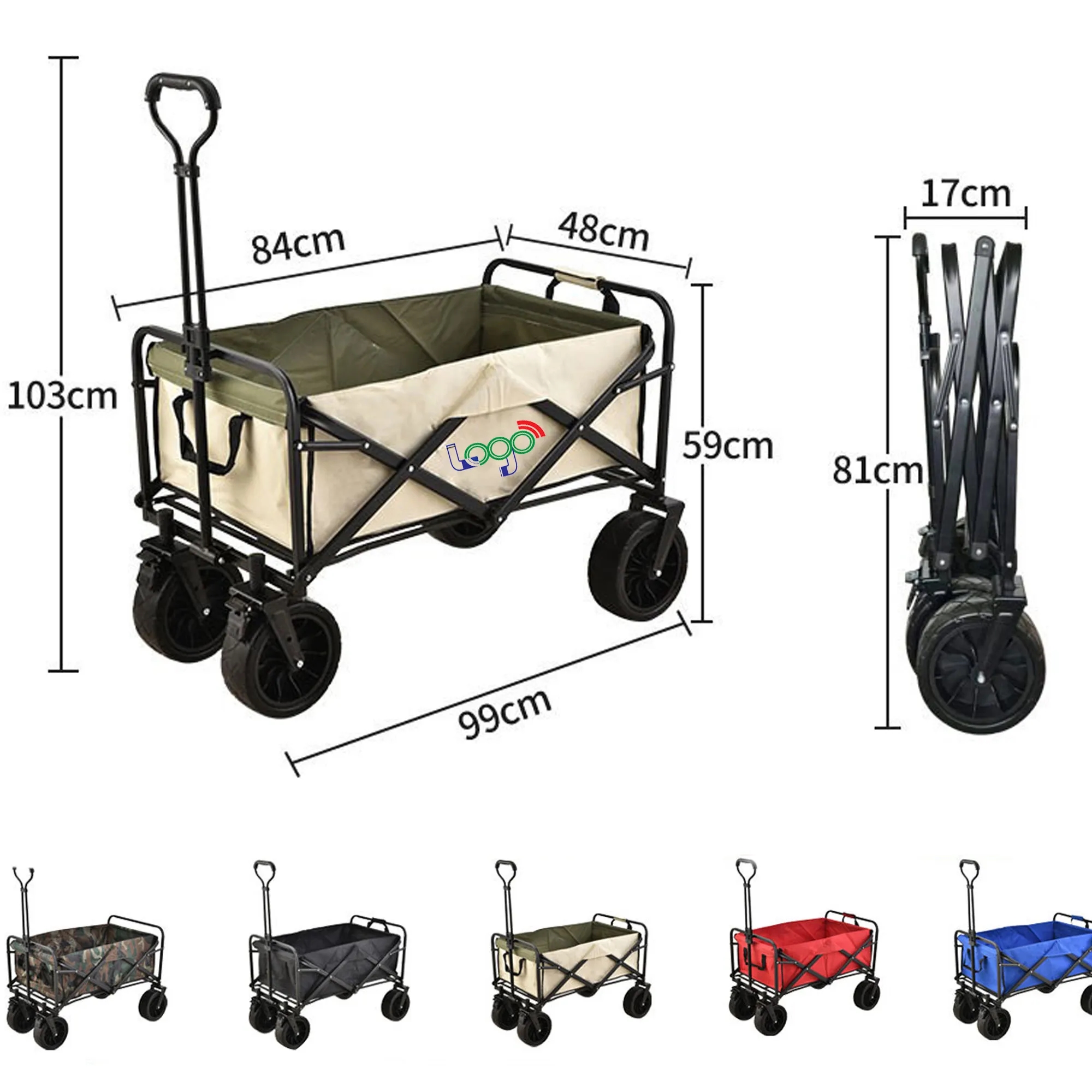 Large Capacity Folding Wagon Platform Structure Hand Carts 1