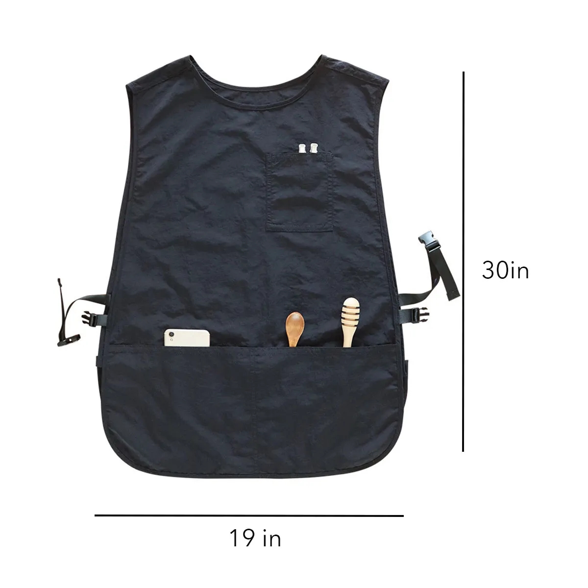 Bib Unisex Aprons Adjustable Waterdrop Resistant with Pocket 3
