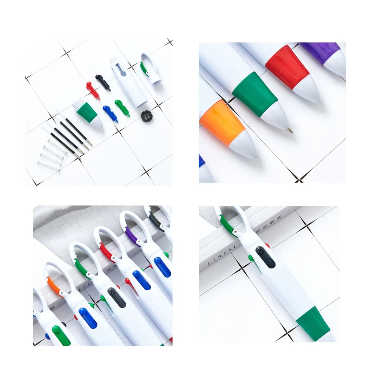 5 Bulk Multi-Colored Carabiner Shuttle Pen 4