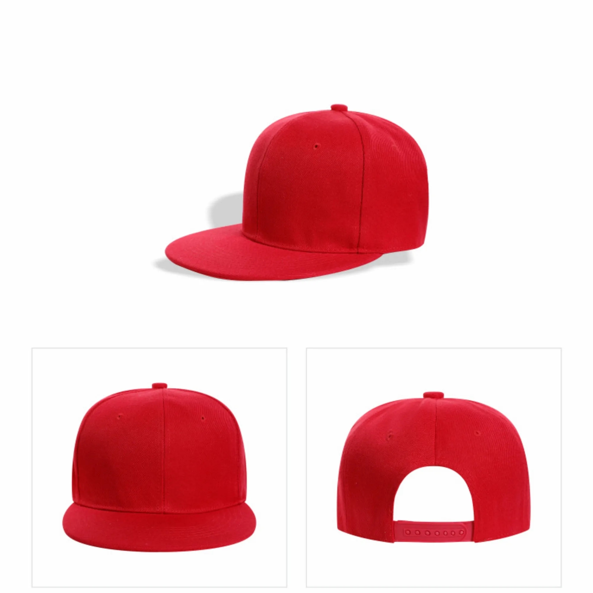 Custom 6 Panel Flat Bill Trucker Cap With Plastic Snapback 1