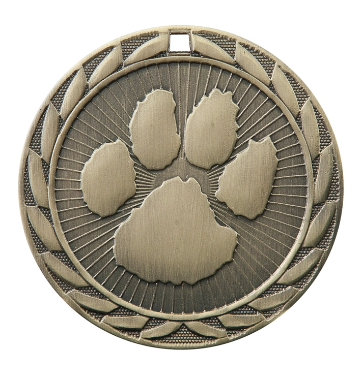 Paw Print Fe Iron Medal 2" 2
