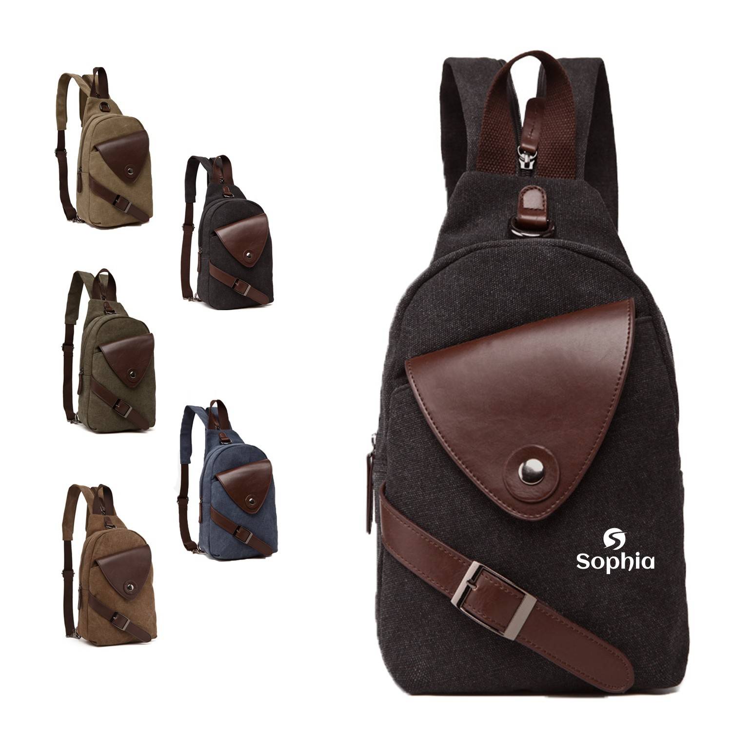 Canvas Sling Crossbod Shoulder Bag