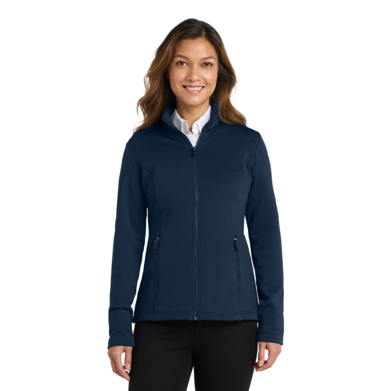 Port Authority Women's Grid Fleece Jacket. 3
