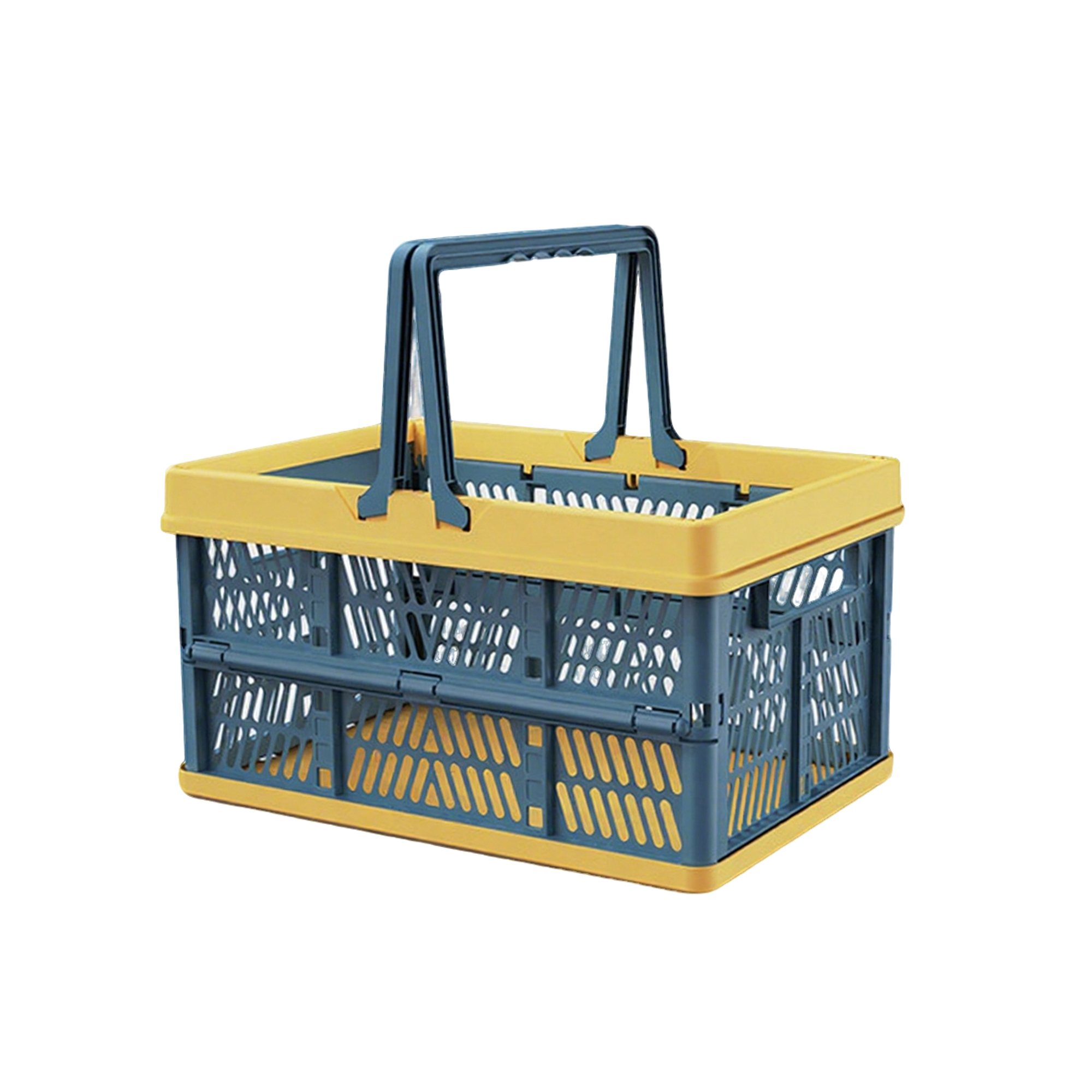 Collapsible Plastic Crate Basket 15.6 x 10.2 x 8.25" 5