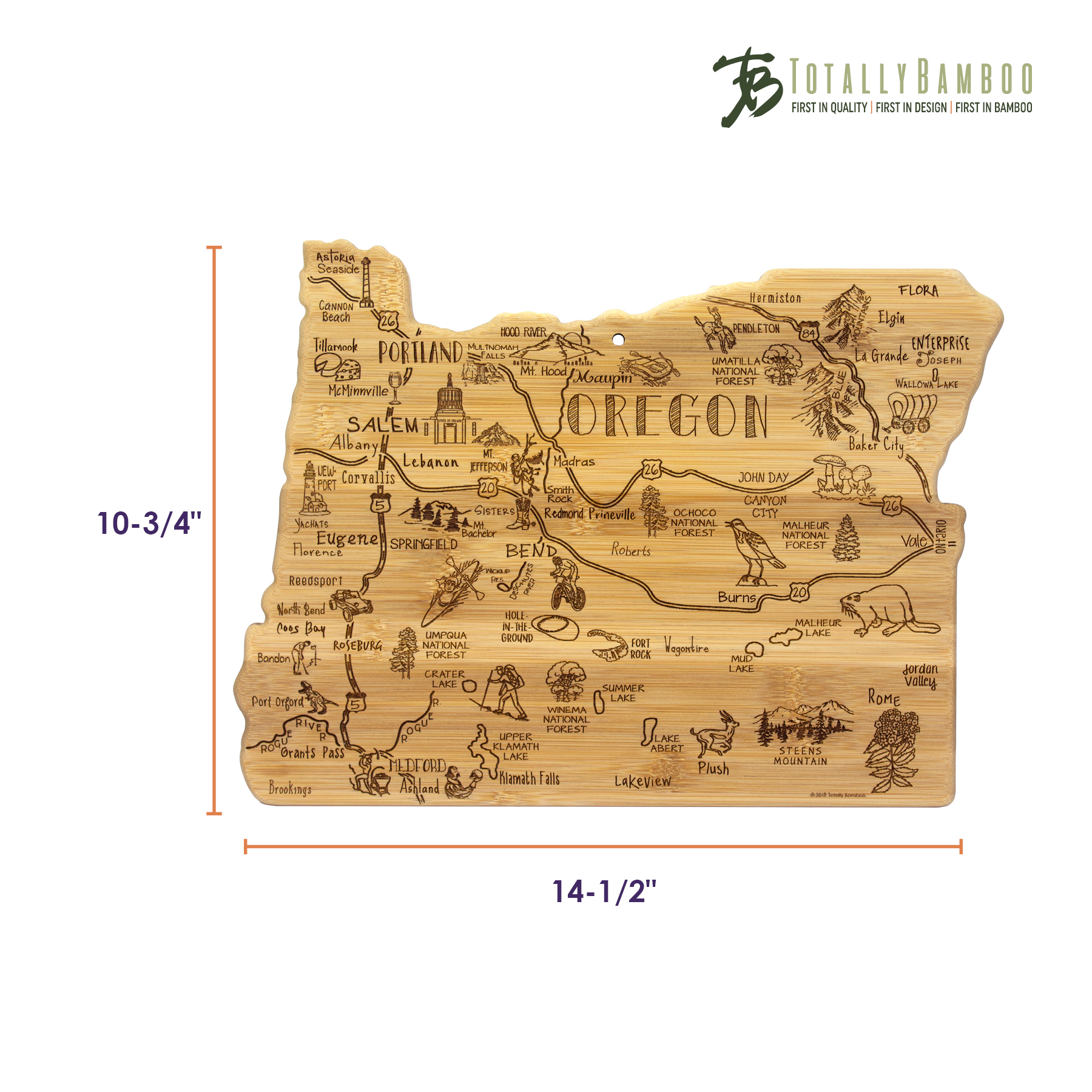Destination Oregon Cutting & Serving Board 11