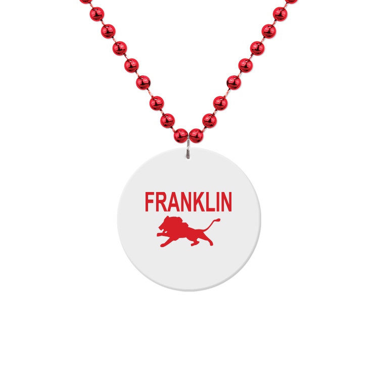 Medallion Bead Necklace w/White Medallion 24