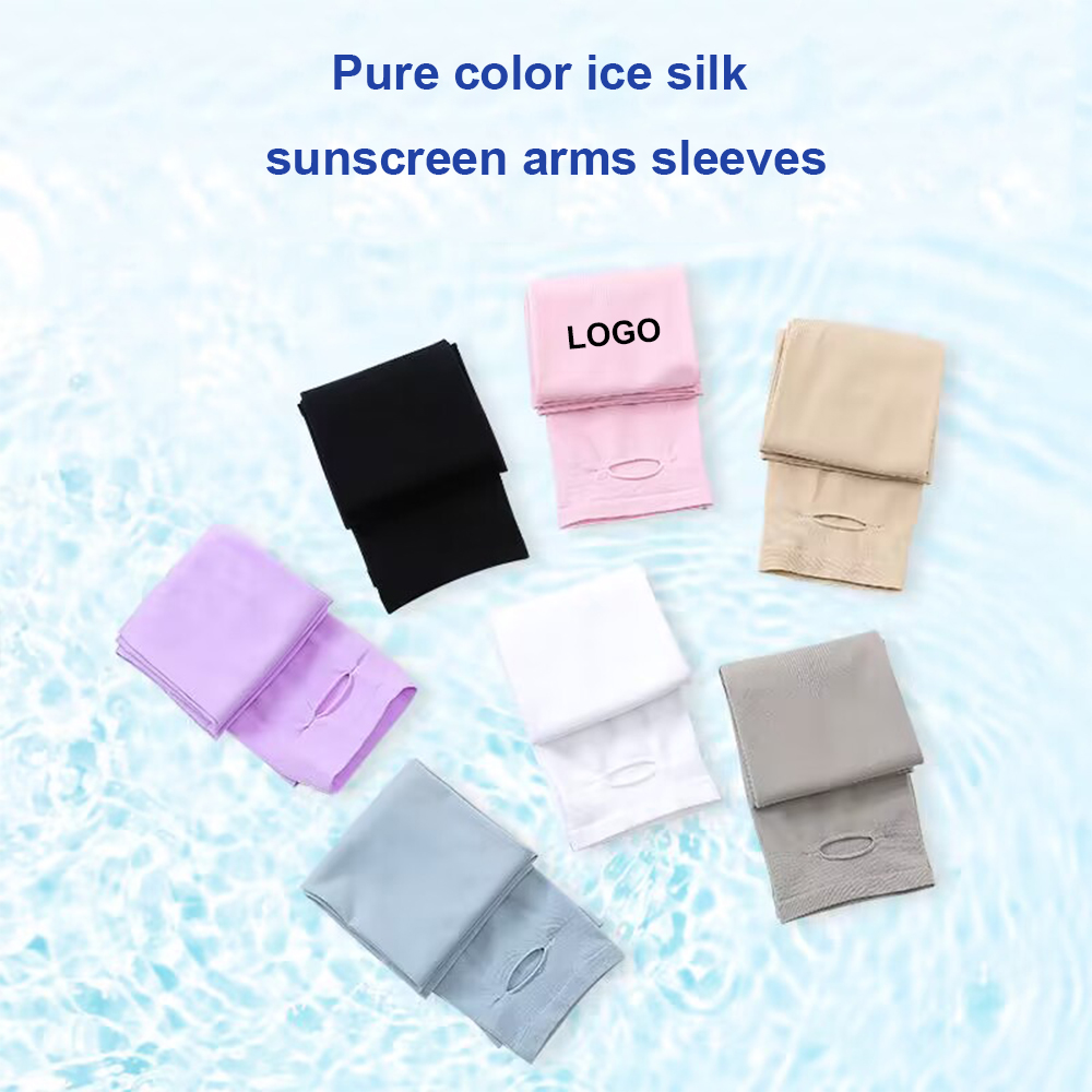 Adult Ice Silk Arm Sleeves With Thump Holes 3