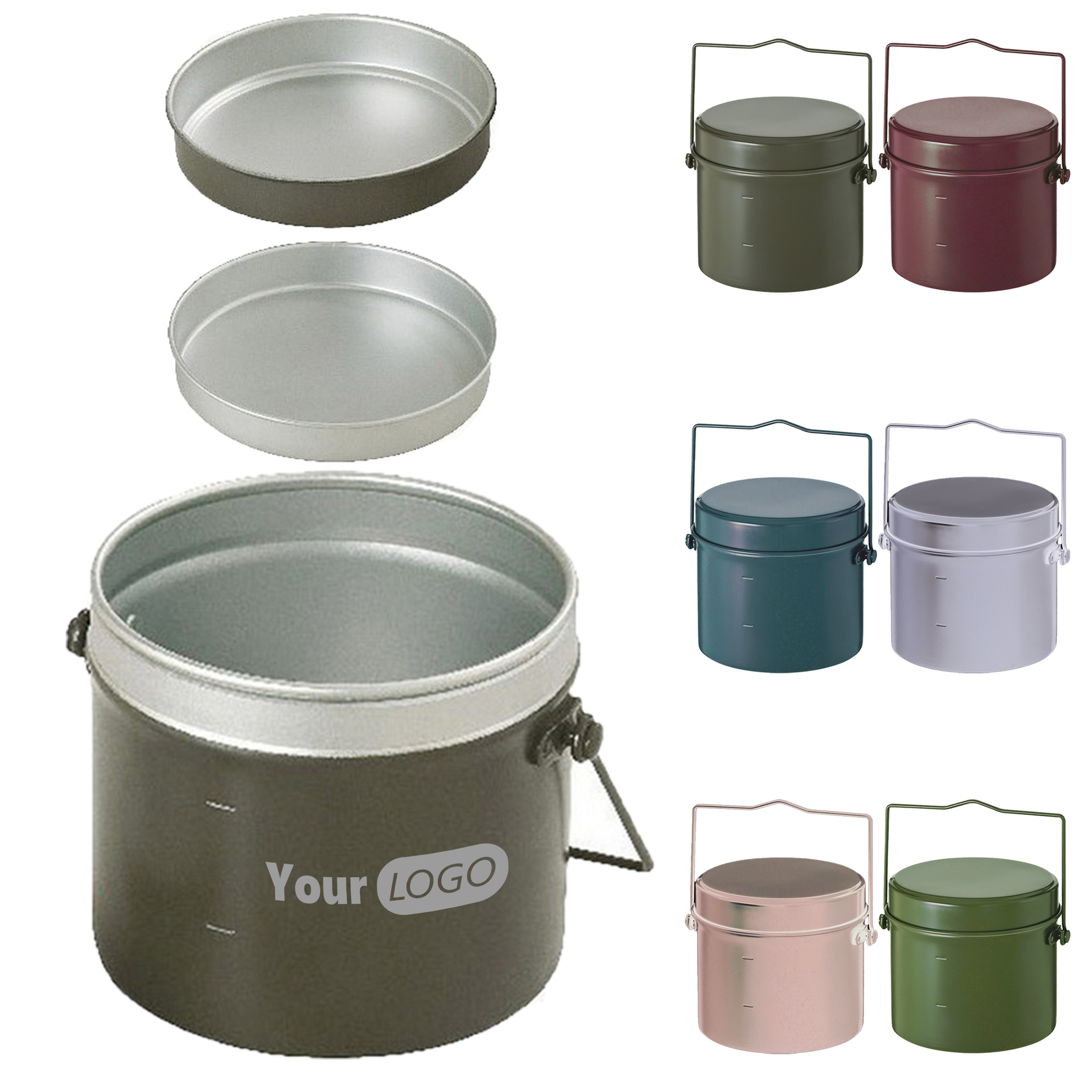 Aluminum Multi Functional Barbecue Hanging Pot Lunch Box 2