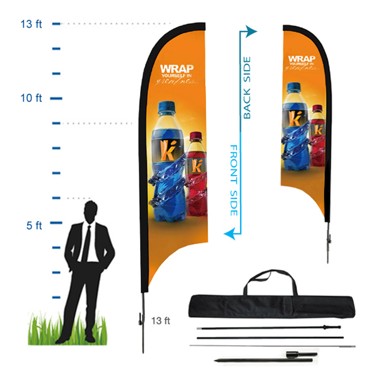 10.5 ft. Concave Advertising Flag Kit 4 (Double Sided) 2
