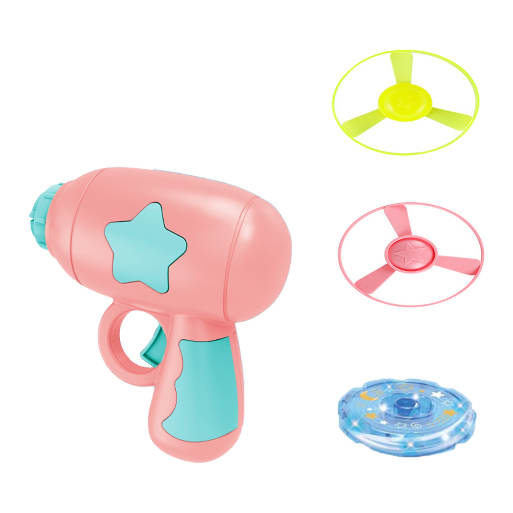 Children Toys Light Up Bamboo Dragonfly Gyro Catapult Pistol 4