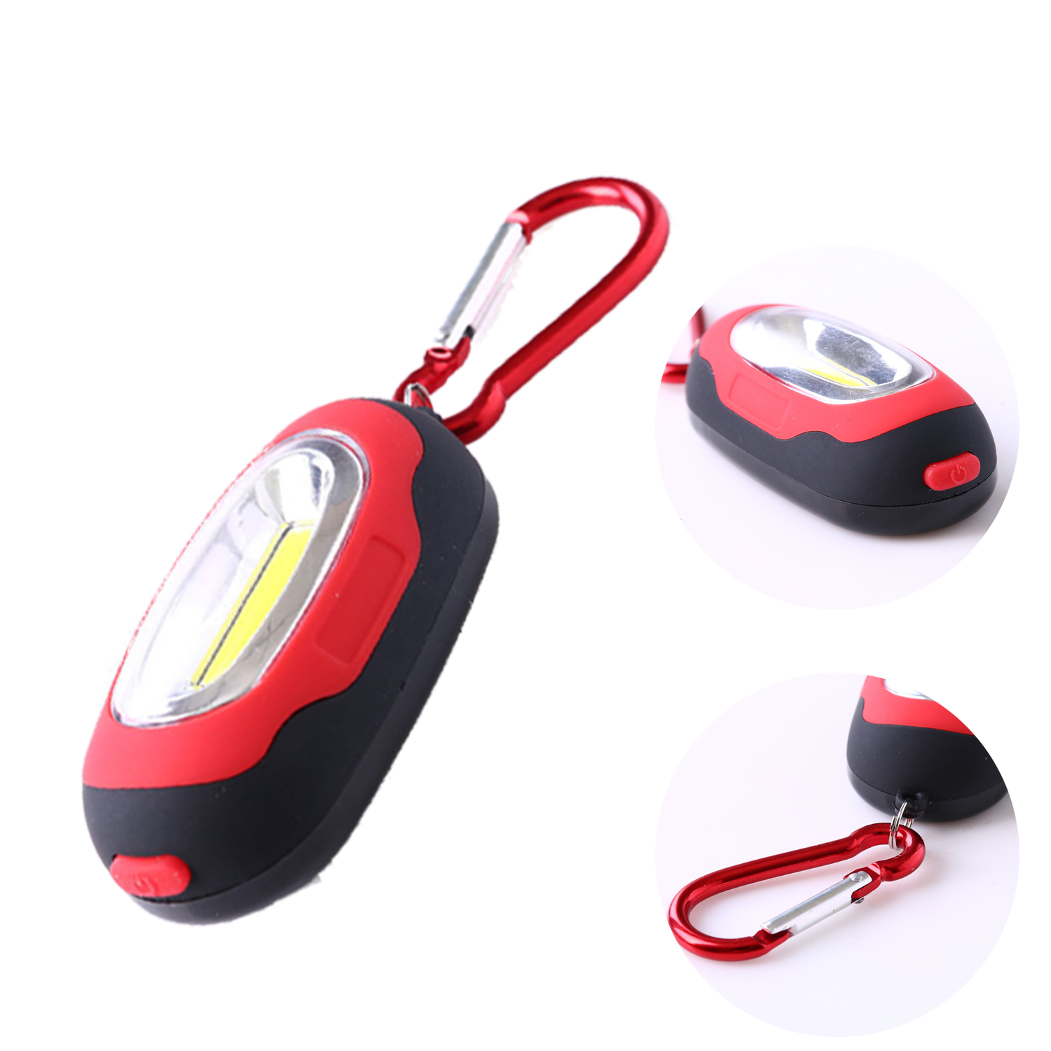 Portable Mini COB Keychain Light Flashlight with Carabiner 5