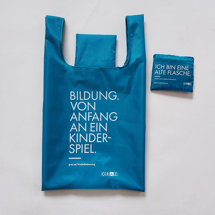 Environmental Friendly Grocery Tote Folded into Attached Pouch 4