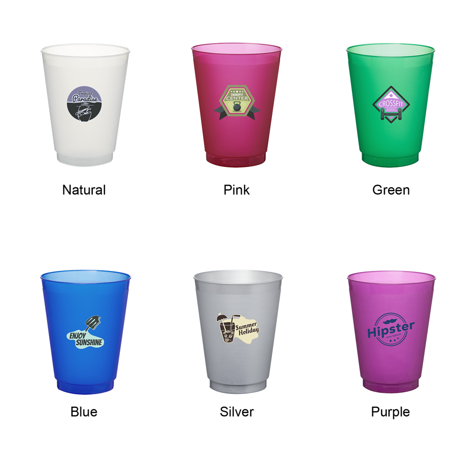 Flexible Frosted Plastic Stadium Cups 16 oz. 7