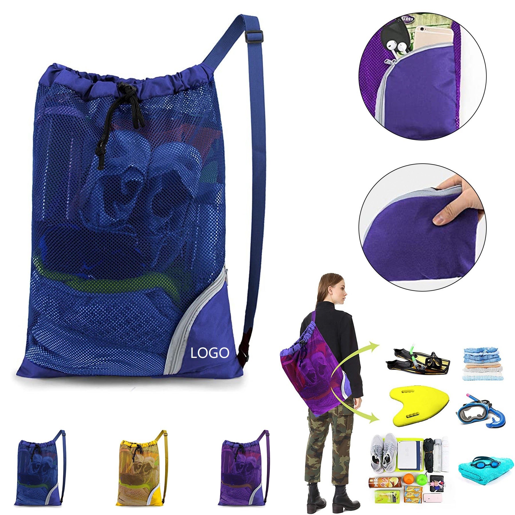 Mesh Drawstring Backpack